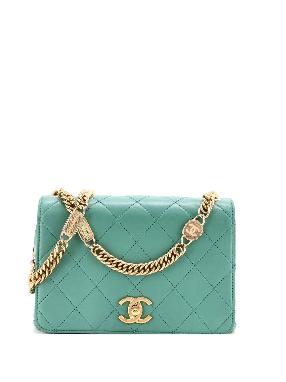 Chanel Logo Enamel Full Flap Bag #373248C49B